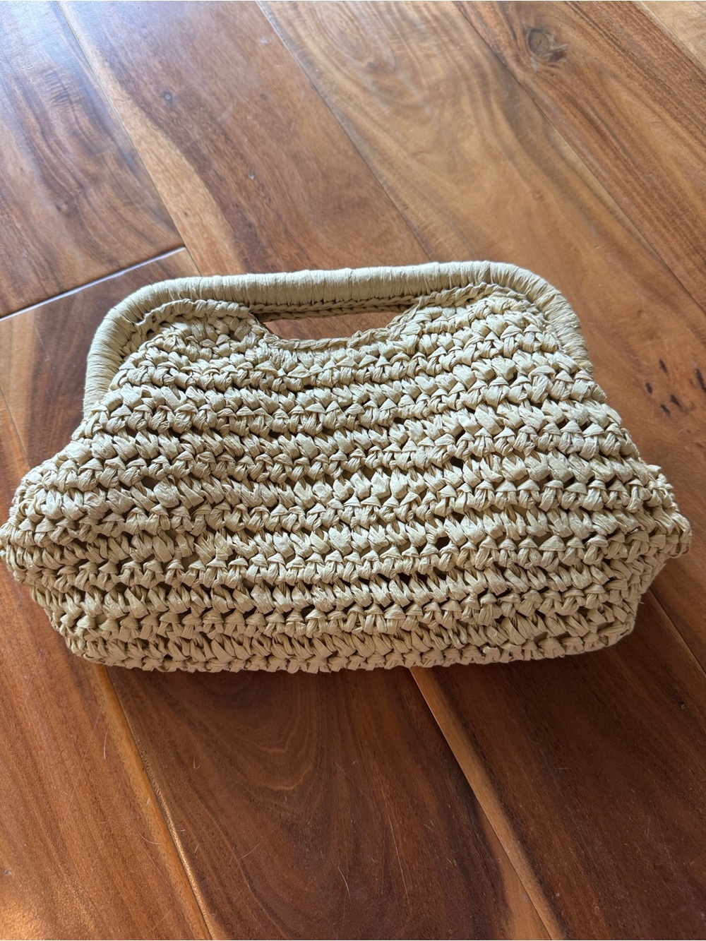 Abercrombie & Fitch Natural Woven Crochet Clutch
